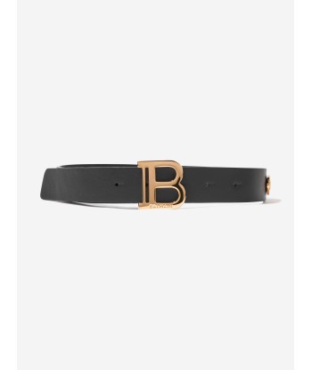 Balmain Kids Leather Belt in Black Vous souhaitez 