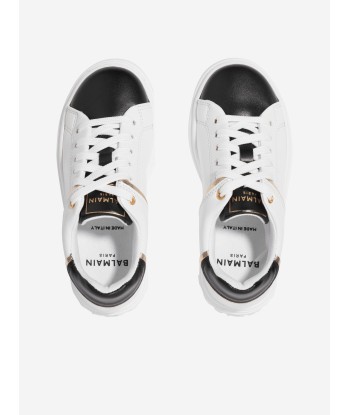 Balmain Kids Logo Trainers in White livraison gratuite