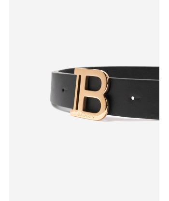 Balmain Kids Leather Belt in Black Vous souhaitez 