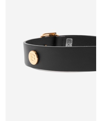 Balmain Kids Leather Belt in Black Vous souhaitez 