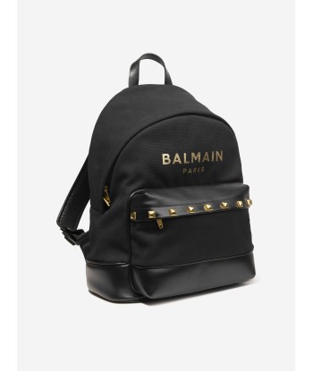 Balmain Kids Logo Backpack in Black basket pas cher