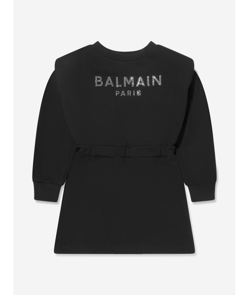 Balmain Girls Logo Sweater Dress in Black Economisez 