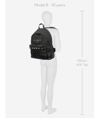 Balmain Kids Logo Backpack in Black basket pas cher