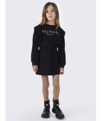 Balmain Girls Logo Sweater Dress in Black Economisez 