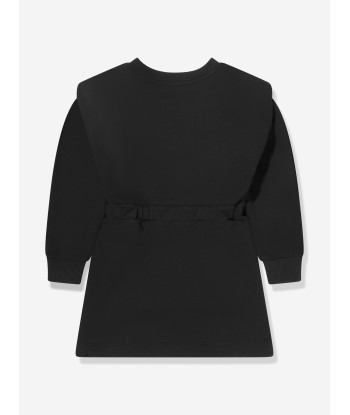 Balmain Girls Logo Sweater Dress in Black Economisez 