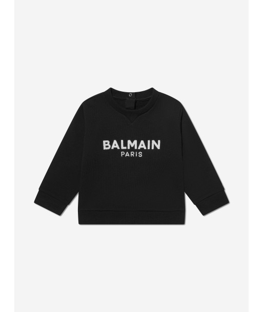 Balmain Baby Logo Sweatshirt in Black basket pas cher