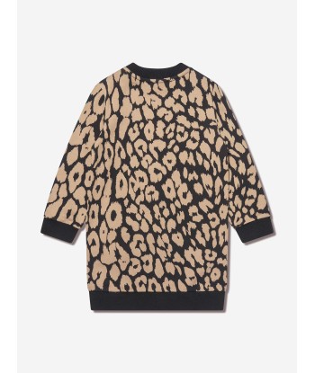 Balmain Girls Leopard Sweater Dress in Brown Voir les baskets