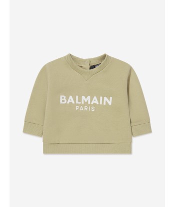 Balmain Baby Logo Sweatshirt in Green Vous souhaitez 