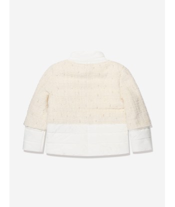 Balmain Girls Tweed Cloth Jacket in Ivory 2023