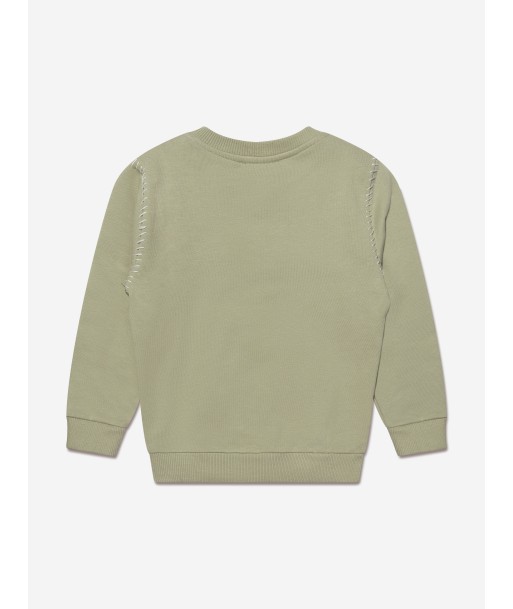 Balmain Kids Logo Sweatshirt in Green Les magasins à Paris