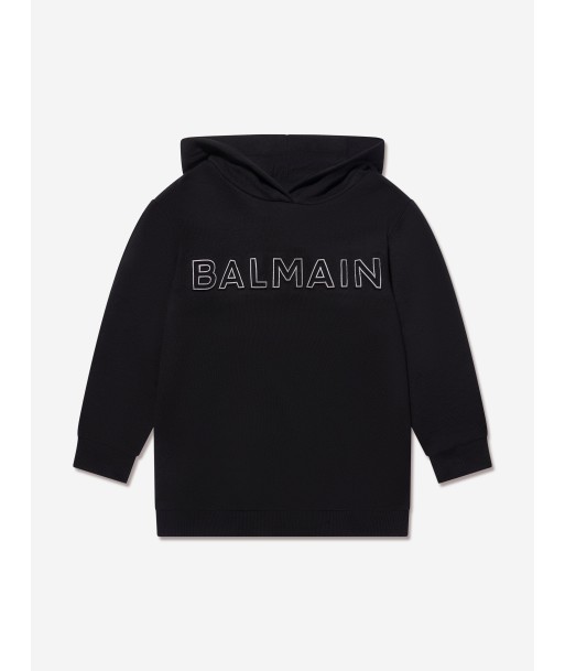 Balmain Kids Logo Hoodie in Black les muscles