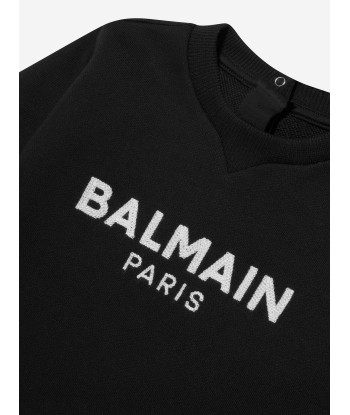 Balmain Baby Logo Sweatshirt in Black basket pas cher