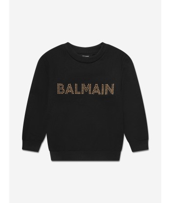 Balmain Kids Logo Sweatshirt in Black en stock