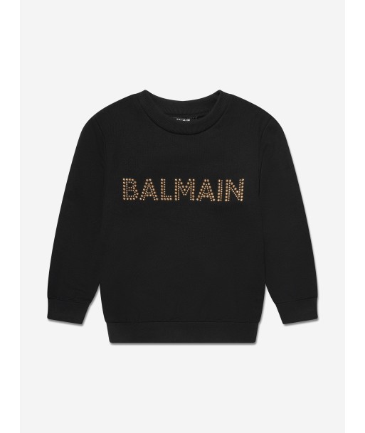 Balmain Kids Logo Sweatshirt in Black en stock