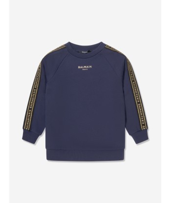 Balmain Kids Logo Sweatshirt in Navy Venez acheter