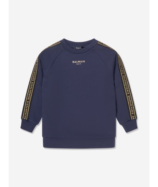 Balmain Kids Logo Sweatshirt in Navy Venez acheter