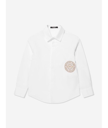 Balmain Boys Logo Shirt in White Economisez 