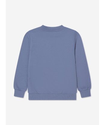 Balmain Kids Logo Sweatshirt in Blue Dans la société mordern