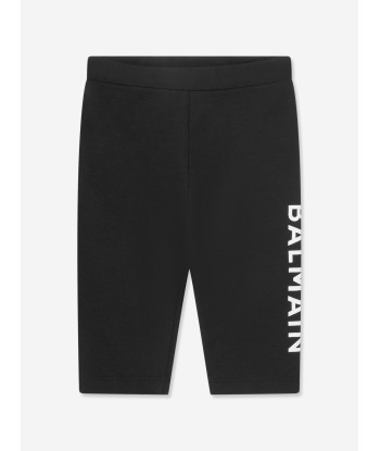 Balmain Baby Girls Logo Print Leggings in Black de l' environnement