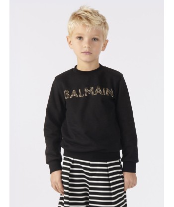 Balmain Kids Logo Sweatshirt in Black en stock