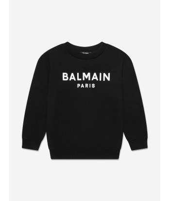 Balmain Kids Logo Sweatshirt in Black Voir les baskets