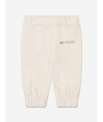 Balmain Baby Printed Fleece Joggers in Ivory 50-70% off 