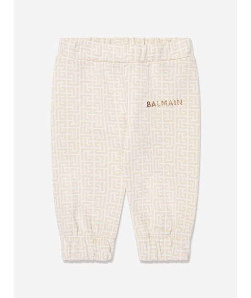 Balmain Baby Printed Fleece Joggers in Ivory 50-70% off 