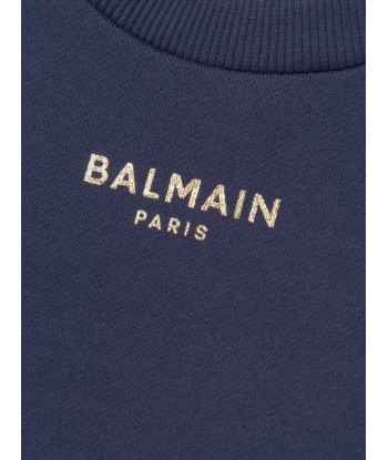 Balmain Kids Logo Sweatshirt in Navy Venez acheter