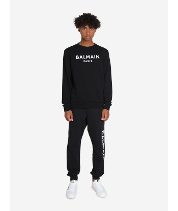 Balmain Kids Logo Sweatshirt in Black Voir les baskets