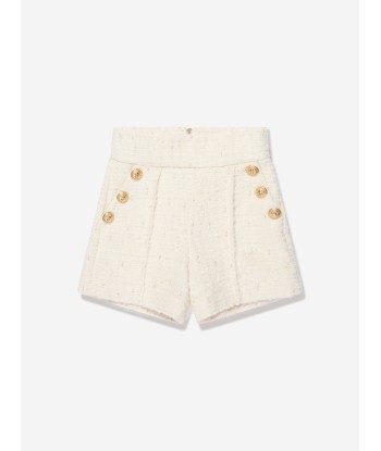 Balmain Girls Suit Shorts in Ivory destockage