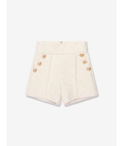 Balmain Girls Suit Shorts in Ivory destockage