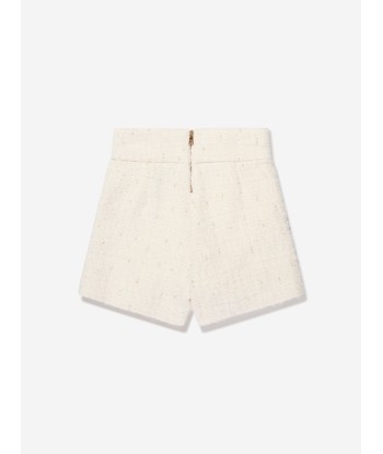 Balmain Girls Suit Shorts in Ivory destockage