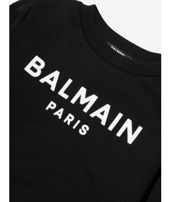 Balmain Kids Logo Sweatshirt in Black Voir les baskets