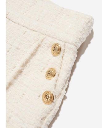 Balmain Girls Suit Shorts in Ivory destockage