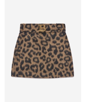 Balmain Girls Leopard Skirt in Brown En savoir plus