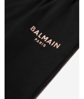 Balmain Girls Logo Joggers in Black le des métaux précieux