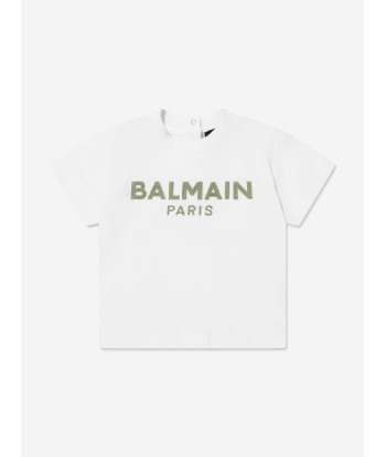 Balmain Baby Logo T-Shirt in White Le MVP de beaucoup