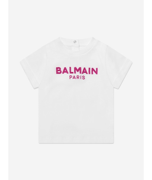 Balmain Baby Logo T-Shirt in White sur le site 