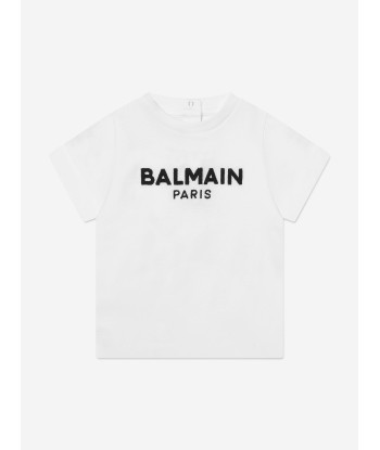 Balmain Baby Logo T-Shirt in White 50-70% off 