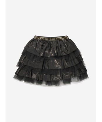 Balmain Girls Ruffle Skirt in Black Véritable concentré