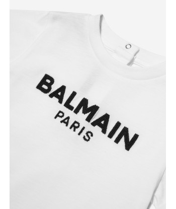 Balmain Baby Logo T-Shirt in White 50-70% off 