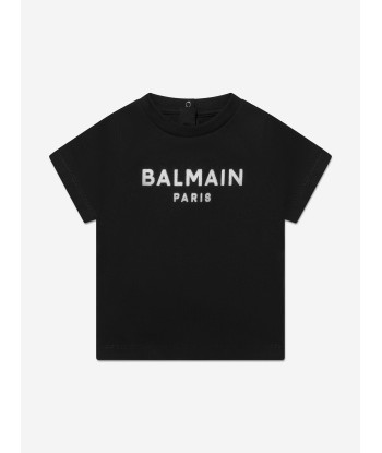 Balmain Baby Logo T-Shirt in Black les ctes