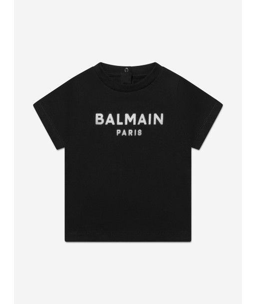 Balmain Baby Logo T-Shirt in Black les ctes