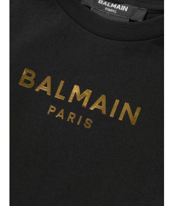 Balmain Baby Logo T-Shirt in Black en ligne