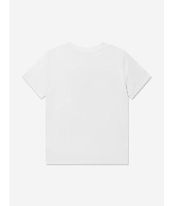 Balmain Boys Logo T-Shirt in Ivory des créatures d'habitude