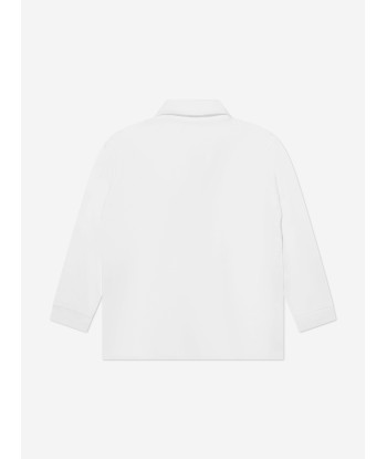 Balmain Boys Long Sleeve Polo Shirt in White Venez découvrir notre 