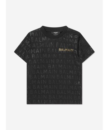 Balmain Boys Logo Print T-Shirt in Black à prix réduit toute l'année