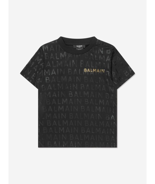 Balmain Boys Logo Print T-Shirt in Black à prix réduit toute l'année