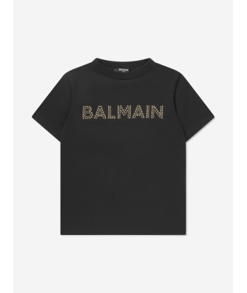 Balmain Boys Logo T-Shirt in Black Pour