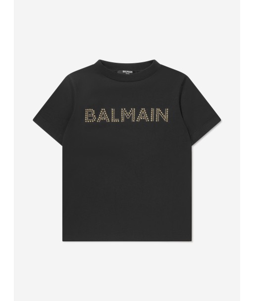 Balmain Boys Logo T-Shirt in Black Pour